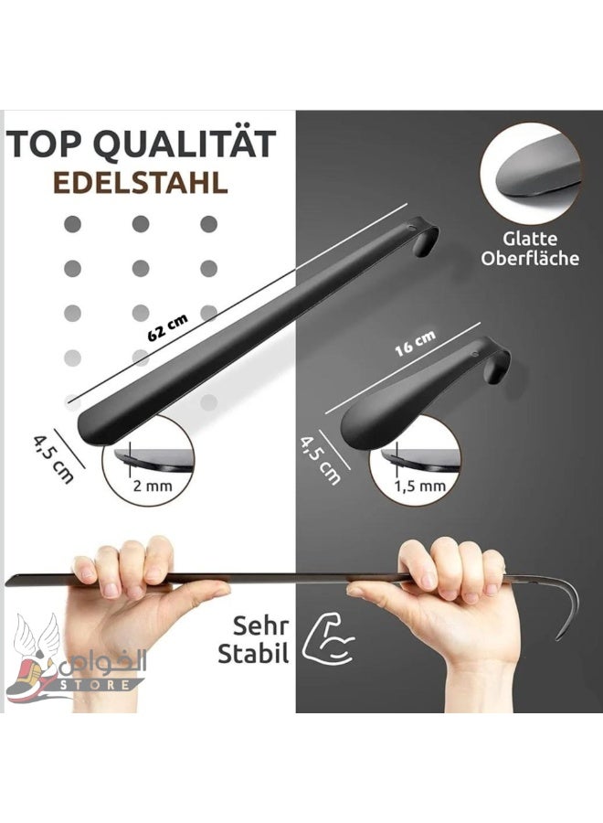 Slip N Go Stainless Steel Shoe Horn Durable Metal Shoe Helper Easy Back Friendly Design Perfect Length and Width Hanging Shoe Horn for Men Women Kids - Image 3